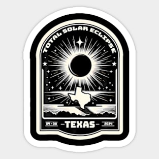 Texas Map Total Solar Eclipse April 8 2024 Sticker